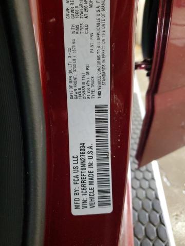 1C6RREFT6NN276034 - 2022 RAM 1500 BIG HORN/LONE STAR BURGUNDY photo 13