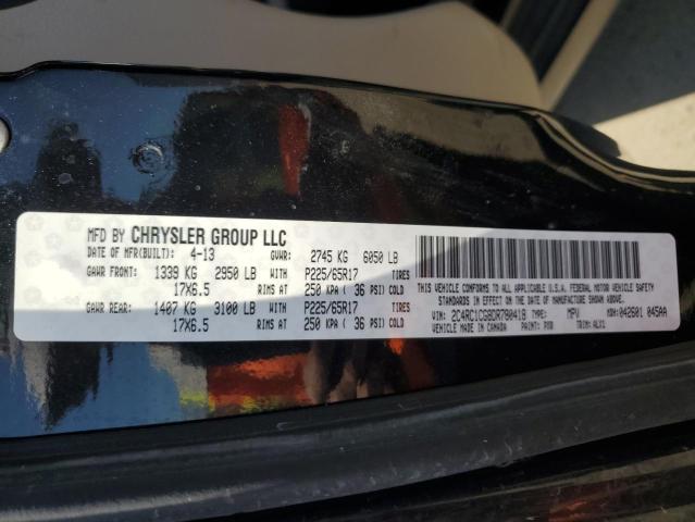 2C4RC1CG8DR780418 - 2013 CHRYSLER TOWN & COU TOURING L BLACK photo 13