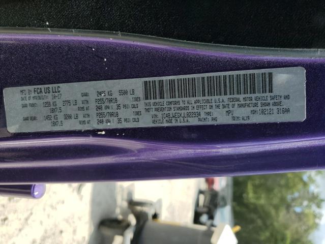 1C4BJWEGXJL822934 - 2018 JEEP WRANGLER U SAHARA იასამნისფერი ფოტო 14