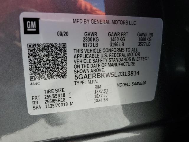 5GAERBKW5LJ313814 - 2020 BUICK ENCLAVE ESSENCE GRAY photo 14