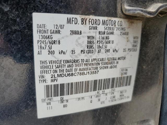 2LMDU68C78BJ13557 - 2008 LINCOLN MKX BLUE photo 13