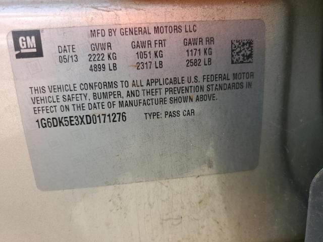 1G6DK5E3XD0171276 - 2013 CADILLAC CTS PERFORMANCE COLLECTION Altın fotoğraf 13