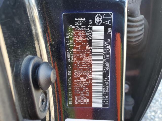 2T1BURHE1JC069143 - 2018 TOYOTA COROLLA L 黑色 照片 13