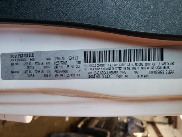 1C4BJWEG4JL908059 - 2018 JEEP WRANGLER U SAHARA WHITE photo 10