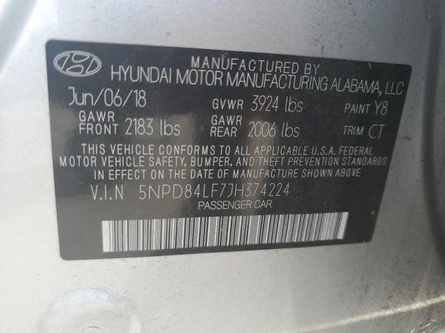 5NPD84LF7JH374224 - 2018 HYUNDAI ELANTRA SEL SILVER photo 12