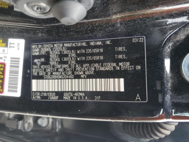 5TDGZRBH0NS204460 - 2022 TOYOTA HIGHLANDER XLE BLACK photo 14