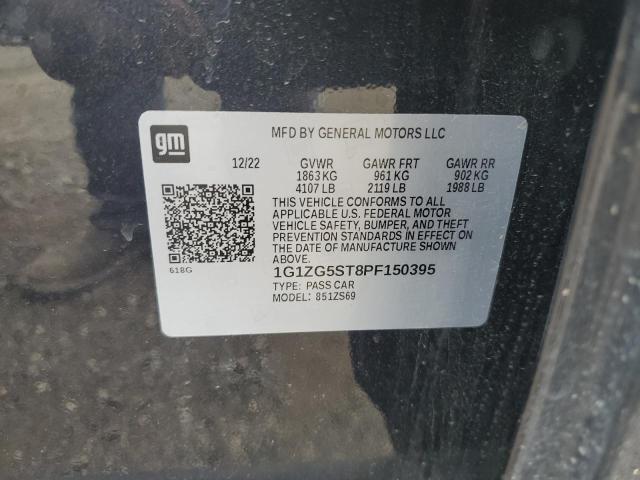 1G1ZG5ST8PF150395 - 2023 CHEVROLET MALIBU RS CHARCOAL photo 12