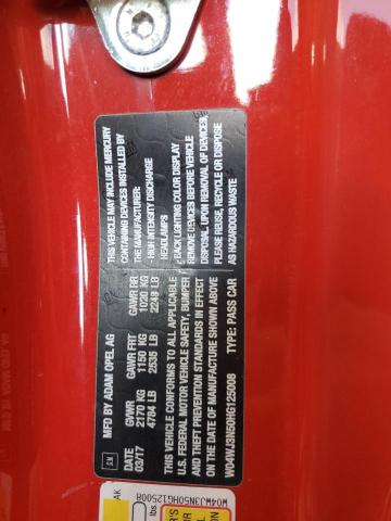 W04WJ3N50HG125008 - 2017 BUICK CASCADA SPORT TOURING RED photo 12