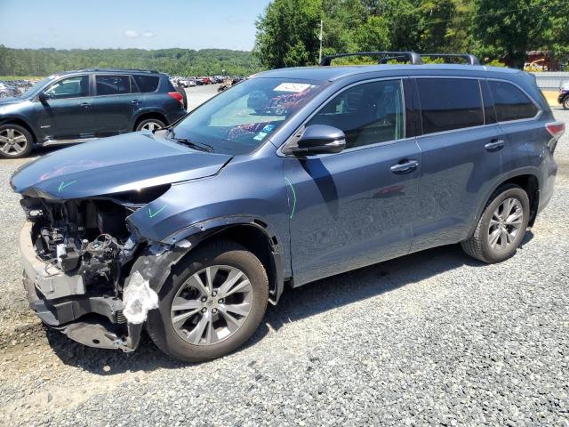 5TDKKRFH7ES012834 - 2014 TOYOTA HIGHLANDER XLE BLUE photo 1