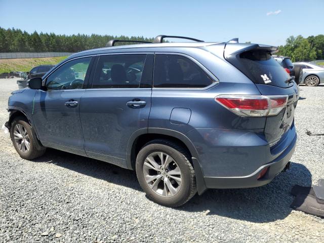 5TDKKRFH7ES012834 - 2014 TOYOTA HIGHLANDER XLE BLUE photo 2