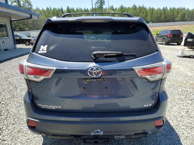 5TDKKRFH7ES012834 - 2014 TOYOTA HIGHLANDER XLE BLUE photo 6