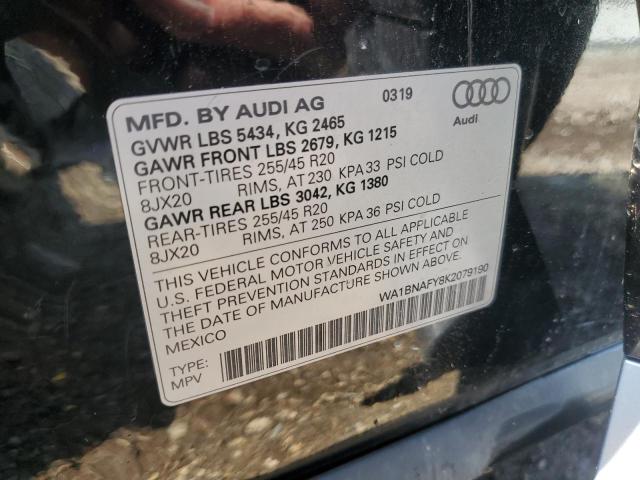 WA1BNAFY8K2079190 - 2019 AUDI Q5 PREMIUM PLUS BLACK photo 13