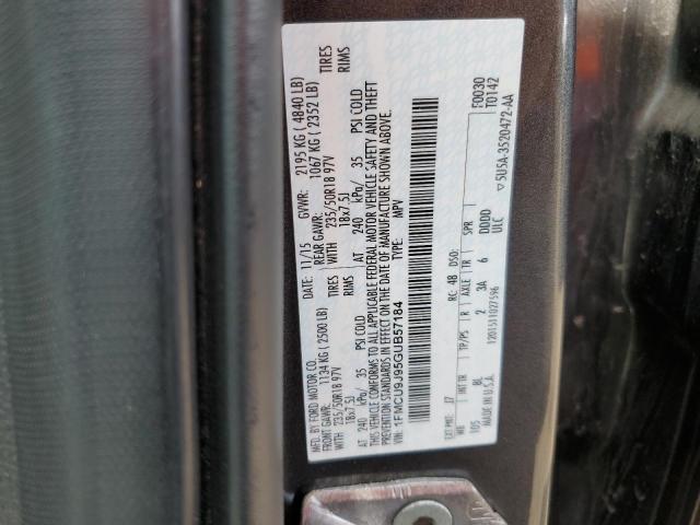 1FMCU9J95GUB57184 - 2016 FORD ESCAPE TITANIUM CHARCOAL photo 12