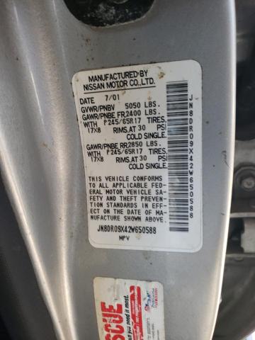 JN8DR09X42W650588 - 2002 NISSAN PATHFINDER LE 银色 照片 12