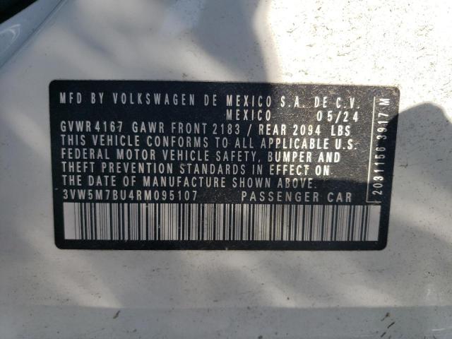 3VW5M7BU4RM095107 - 2024 VOLKSWAGEN JETTA S 白色 照片 12