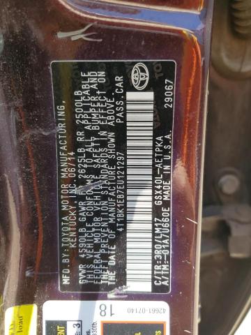 4T1BK1EB7EU121297 - 2014 TOYOTA AVALON BASE 紫色 照片 13