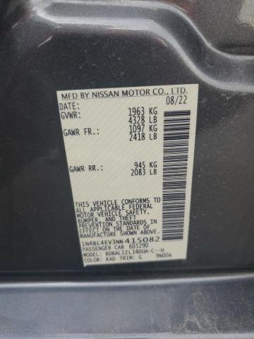 1N4BL4EV3NN415082 - 2022 NISSAN ALTIMA SL GRAY photo 12