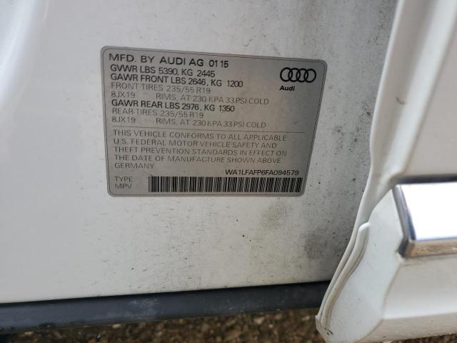 WA1LFAFP6FA094579 - 2015 AUDI Q5 PREMIUM PLUS WHITE photo 13