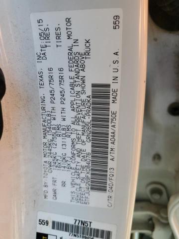 5TFJU4GN9FX084076 - 2015 TOYOTA TACOMA DOUBLE CAB PRERUNNER WHITE photo 13