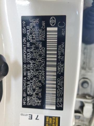 JTDKARFP7K3115582 - 2019 TOYOTA PRIUS PRIM 白色 照片 13