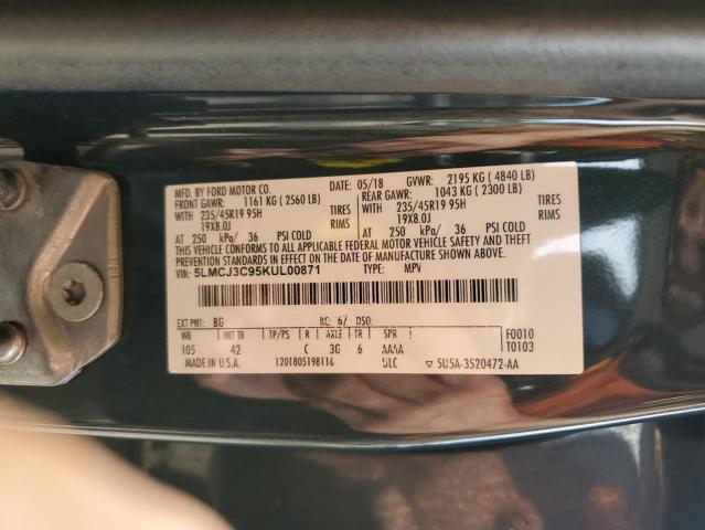 5LMCJ3C95KUL00871 - 2019 LINCOLN MKC RESERVE Qara foto 13