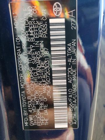 JTKJF5C72C3031187 - 2012 TOYOTA SCION TC 蓝色 照片 12