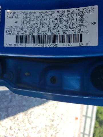 3TMJU62N87M040404 - 2007 TOYOTA TACOMA DOUBLE CAB PRERUNNER BLUE photo 12