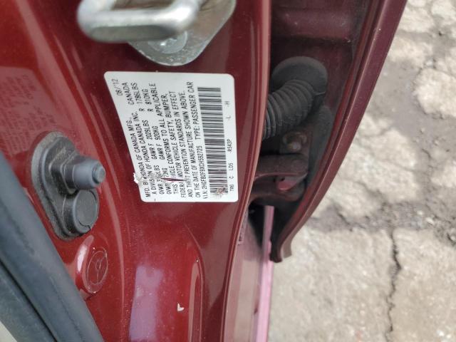 2HGFB2F9XCH592725 - 2012 HONDA CIVIC EXL BURGUNDY photo 12