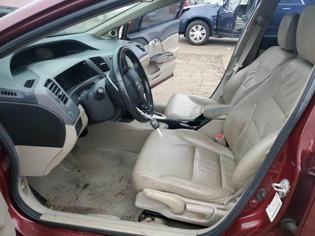2HGFB2F9XCH592725 - 2012 HONDA CIVIC EXL BURGUNDY photo 7