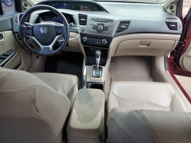 2HGFB2F9XCH592725 - 2012 HONDA CIVIC EXL BURGUNDY photo 8