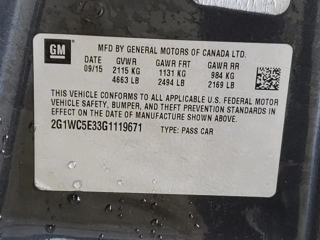 2G1WC5E33G1119671 - 2016 CHEVROLET IMPALA LIM LTZ BLACK photo 12