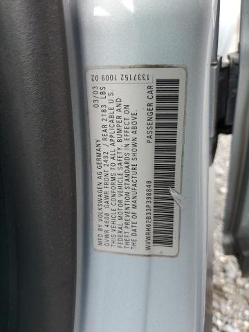 WVWRH63B33P398848 - 2003 VOLKSWAGEN PASSAT GLX Turkuaz foto 12