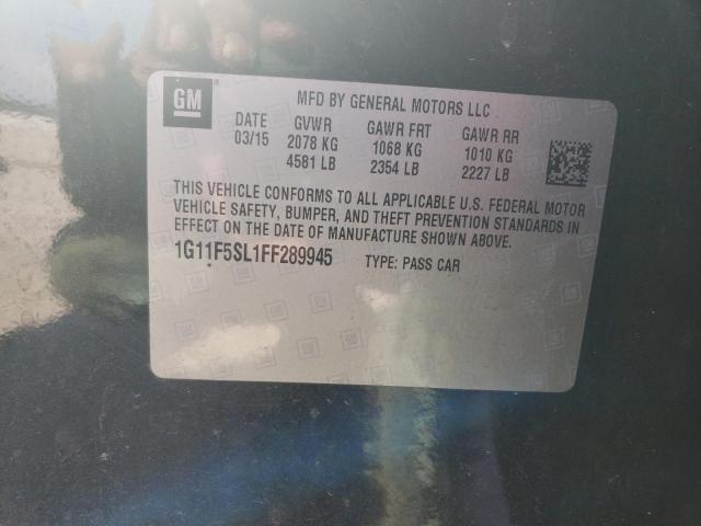 1G11F5SL1FF289945 - 2015 CHEVROLET MALIBU LTZ ნაცრისფერი ფოტო 13