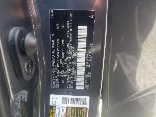 5TDGZRAH6LS014192 - 2020 TOYOTA HIGHLANDER XLE GRAY photo 13