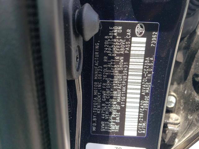 4T1G11AK1PU839431 - 2023 TOYOTA CAMRY SE NIGHT SHADE BLACK photo 12