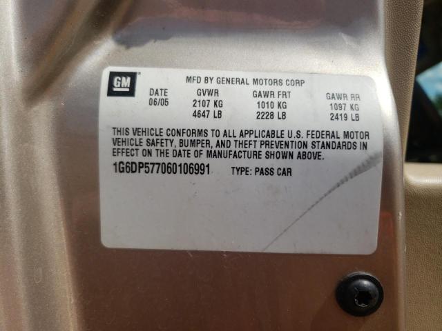 1G6DP577060106991 - 2006 CADILLAC CTS HI FEATURE V6 GOLD photo 12