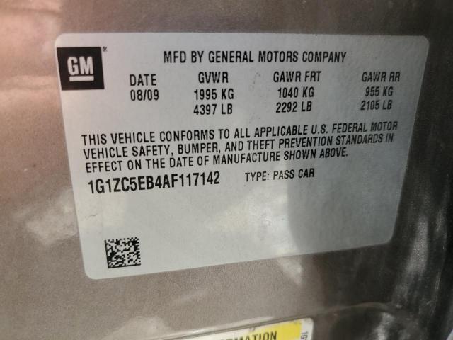 1G1ZC5EB4AF117142 - 2010 CHEVROLET MALIBU 1LT 棕色 照片 12