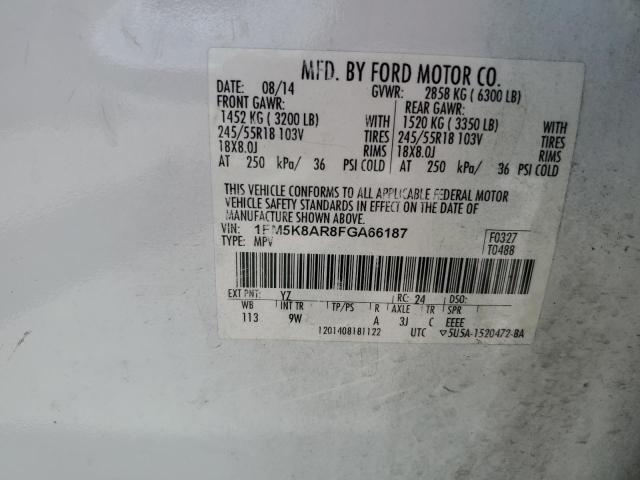 1FM5K8AR8FGA66187 - 2015 FORD EXPLORER POLICE INTERCEPTOR WHITE photo 13