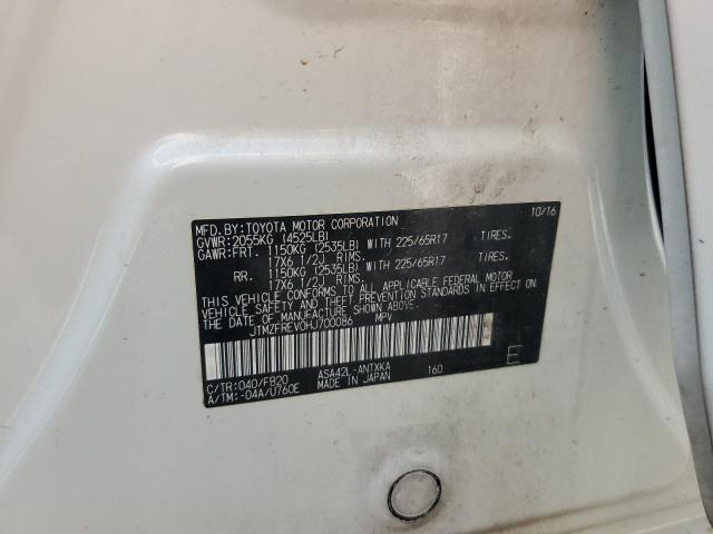 JTMZFREV0HJ700086 - 2017 TOYOTA RAV4 LE WHITE photo 13