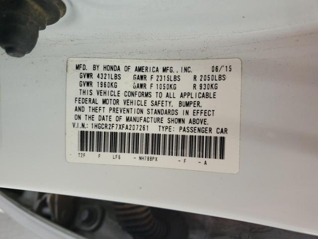 1HGCR2F7XFA207261 - 2015 HONDA ACCORD EX WHITE photo 13