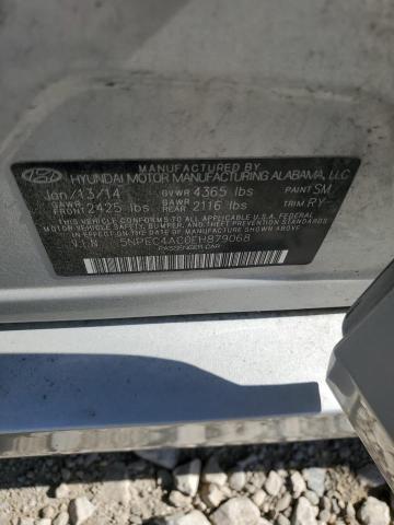 5NPEC4AC0EH879068 - 2014 HYUNDAI SONATA SE SILVER photo 12