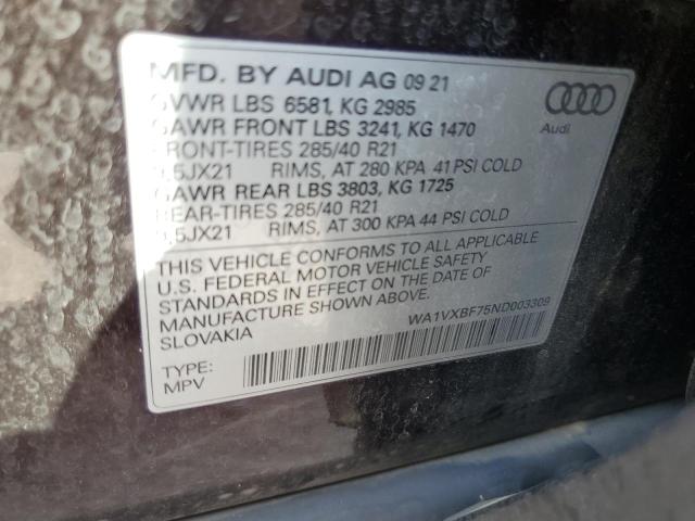 WA1VXBF75ND003309 - 2022 AUDI Q7 PRESTIGE 棕色 照片 14