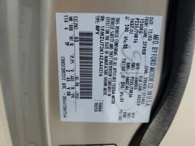 1FMZU73K14ZA44216 - 2004 FORD EXPLORER XLT BEIGE photo 13