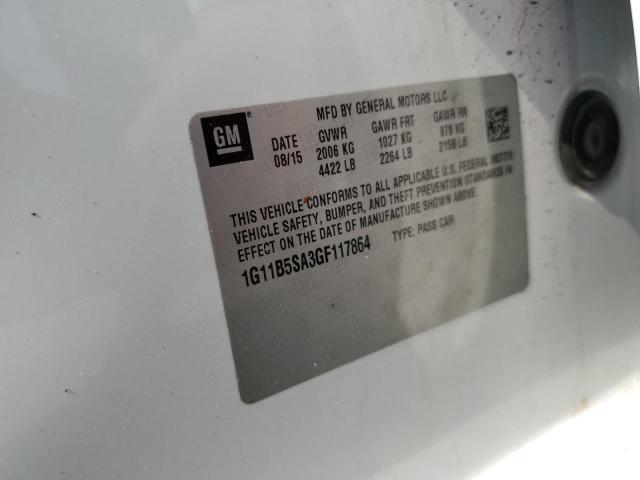 1G11B5SA3GF117864 - 2016 CHEVROLET MALIBU LIM LS WHITE photo 13