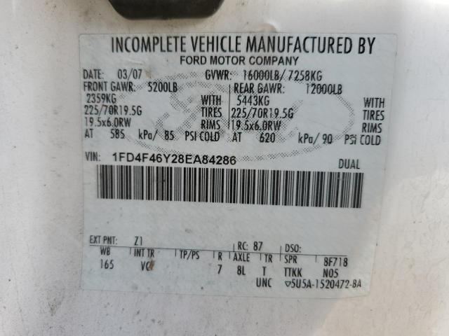 1FD4F46Y28EA84286 - 2008 FORD F450 SUPER DUTY WHITE photo 14