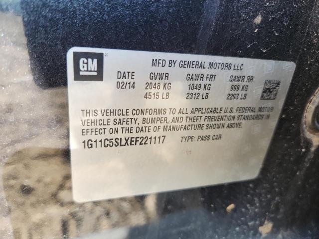 1G11C5SLXEF221117 - 2014 CHEVROLET MALIBU 1LT 黑色 照片 12