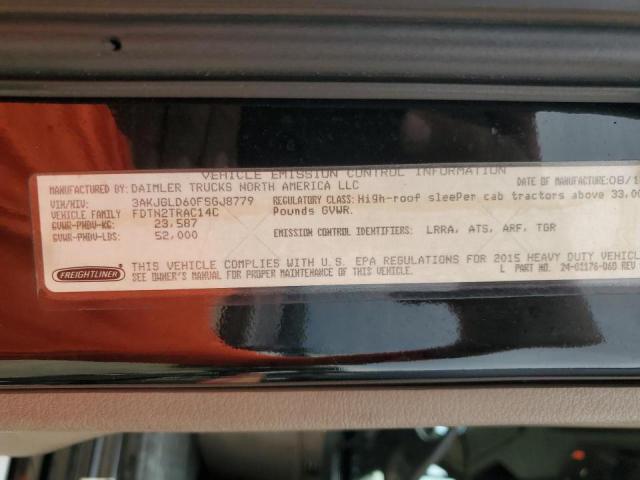 3AKJGLD60FSGJ8779 - 2015 FREIGHTLINER CASCADIA 1 BLACK photo 10