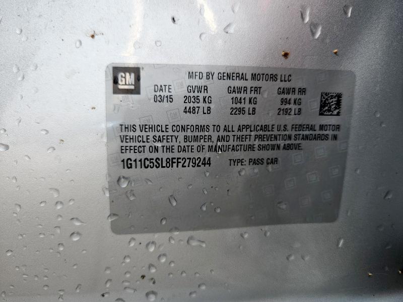 1G11C5SL8FF279244 - 2015 CHEVROLET MALIBU 1LT SILVER photo 12