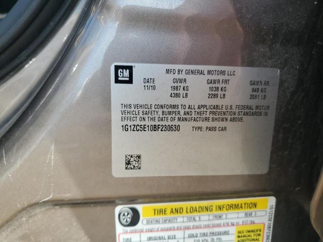 1G1ZC5E10BF230630 - 2011 CHEVROLET MALIBU 1LT GRAY photo 12