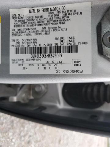 3LN6L5EC6HR625009 - 2017 LINCOLN MKZ RESERVE ვერცხლისფერი ფოტო 12